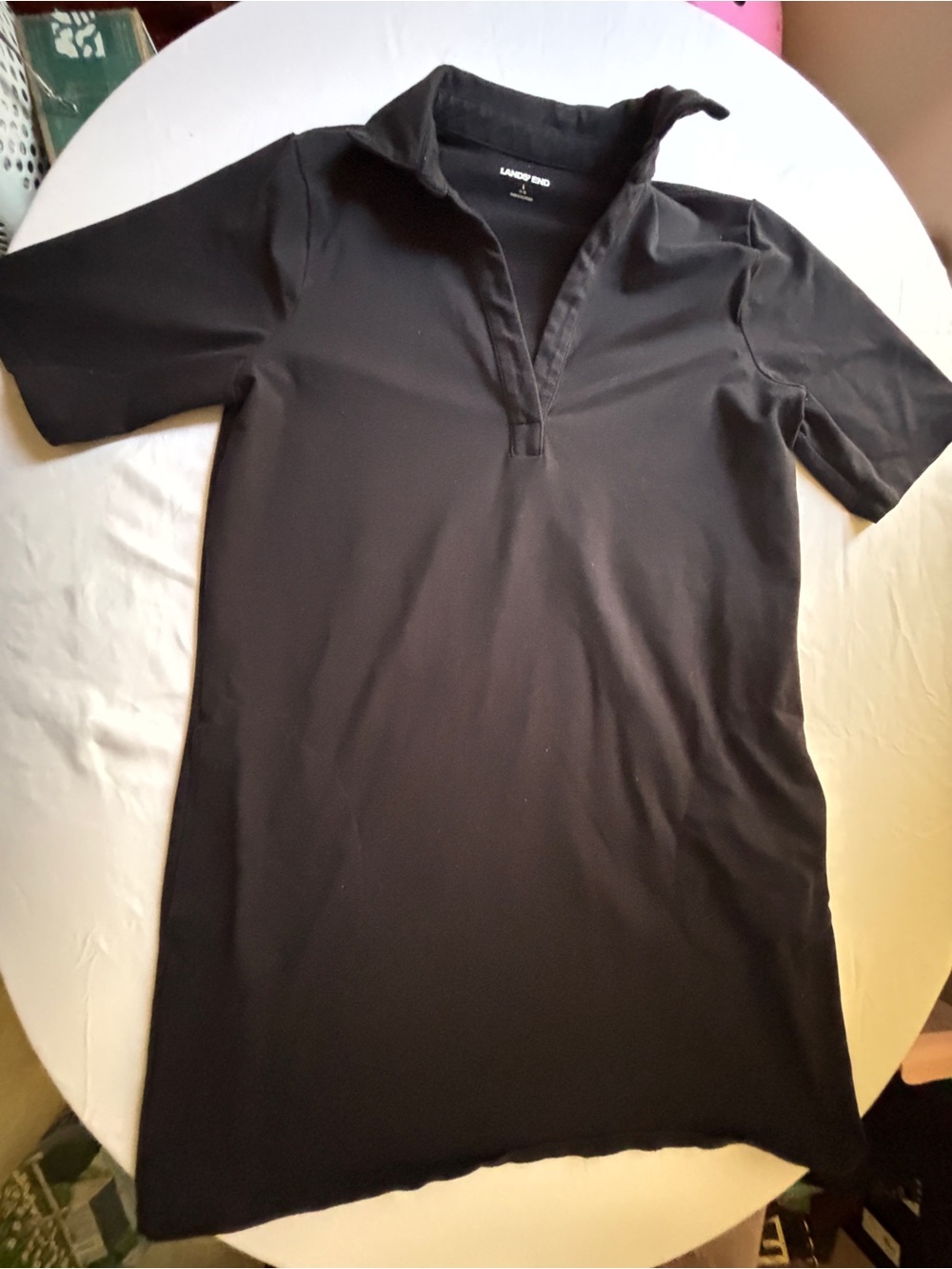 Lands' End Navy Polo Shirt Dress Women’s Large Casual Basic - Picture 3 of 12